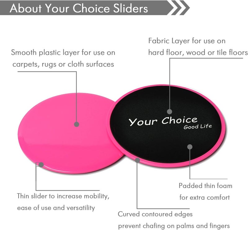 Your Choice أقراص التمرين الأساسية - أقراص انزلاق مزدوجة الجوانب للسجاد والخشب، 7 بوصة - Image 3